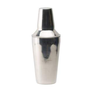 Cocktail shaker made of shiny stainless steel. A sleek design with easy grip. The cap has a built-in strainer for perfectly serving drinks. Capacity 550 ml.