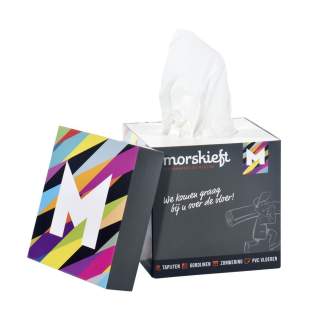 Viereckige Taschentuchbox mit Deckel, gefüllt mit 50 Stück 3-lagigen Tissues. Viereckige Taschentuchbox mit Deckel, gefüllt mit 50 Stück 3-lagigen Tissues.