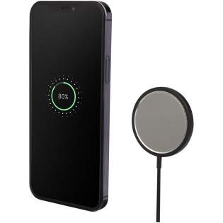 Stylish aluminium magnetic wireless charger with a wireless output of up to 15W for quick charging. Compatible with all Qi devices (iPhone 8 or above and Android devices that supports wireless charging). Delivered in a premium kraft paper box with a colourful sticker.