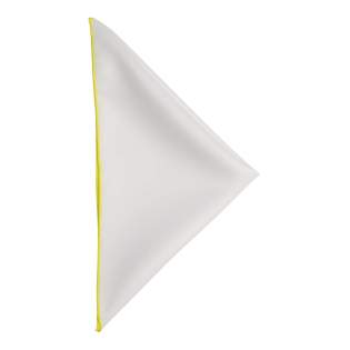We made this clean white hanky’s in a big variety of edge-colors. Feel free to match it up with our classic double knot cufflinks to suit your occasion with style.
