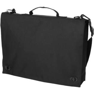 Conference bag with handle, adjustable shoulder strap, buckle closure and several document pockets. Conference bag with handle, adjustable shoulder strap, buckle closure and several document pockets.