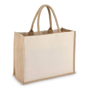 Tasche mit Vorder- und Rückseite aus natürlichem Baumwoll-Canvas, kombiniert mit Seiten und Boden aus Jute - alles 320 g/m². Ausgestattet mit farblich abgestimmten Baumwollgriffen für ein einheitliches, natürliches Aussehen. Oeko-Tex®-zertifiziert. Ideal für den Einzelhandel, Veranstaltungen oder den täglichen Gebrauch.
Tasche mit Vorder- und Rückseite aus natürlichem Baumwoll-Canvas, kombiniert mit Seiten und Boden aus Jute - alles 320 g/m². Ausgestattet mit farblich abgestimmten Baumwollgriffen für ein einheitliches, natürliches Aussehen. Oeko-Tex®-zertifiziert. Ideal für den Einzelhandel, Veranstaltungen oder den täglichen Gebrauch.