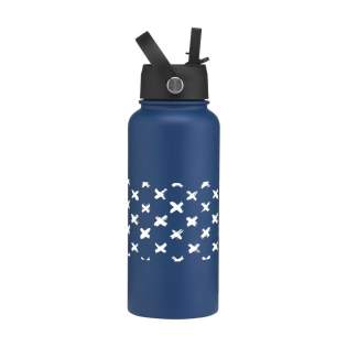 WoW! Robuste doppelwandige, auslaufsichere Wasserflasche/Thermosflasche aus recyceltem Edelstahl. Wunderschön mit einer matten Beschichtung versehen. Mit Schraubverschluss in passender Farbe. Die robuste Flasche verfügt über ein ausklappbarem Mundstück und einen verschließbaren Strohhalm für müheloses Trinken. Der praktische Tragering erleichtert das Mitnehmen der Flasche. Geeignet für Kaltgetränke. Dank des großzügigen Fassungsvermögens hast du immer genug dabei, egal ob du unterwegs, beim Sport, bei der Arbeit oder auf Abenteuerreise bist. Nicht spülmaschinengeeignet.    RCS-zertifiziert. Gesamtes recyceltes Material: 87%. Fassungsvermögen 900 ml.     Edelstahl kann viele Male recycelt werden – die Qualität des Materials bleibt dabei weitgehend erhalten. Durch die Verwendung von recyceltem Edelstahl kommt eine geringere Menge an neuen Rohstoffen zum Einsatz. Das bedeutet weniger Energieverbrauch und weniger Wasserverbrauch. Verpackt pro Stück.