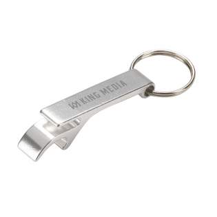 Porte-clés décapsuleur en aluminium.