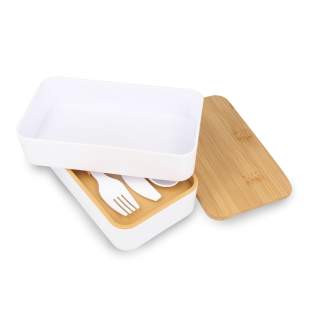 Umweltfreundliche Lunchbox aus recyceltem Polypropylen (PP) und Bambus mit praktischem Polyester-Gummiverschluss. Eine nachhaltige Wahl für Ihre Mahlzeiten unterwegs. Umweltfreundliche Lunchbox aus recyceltem Polypropylen (PP) und Bambus mit praktischem Polyester-Gummiverschluss. Eine nachhaltige Wahl für Ihre Mahlzeiten unterwegs.
