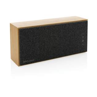 Luxury and powerful 20W speaker with clear sound and strong bass. The outer casing is made from FSC 100% certified bamboo. The plastic components are made with RCS (Recycled Claim Standard) certified recycled ABS. Total recycled content: 17 % based on total item weight. RCS certification ensures a completely certified supply chain of the recycled materials. The speaker comes with BT 5.1 for easy and smooth operation up to 10 metres and low power consumption. The 1200 mah battery allows a playtime up to 6 hours and can be fully re-charged in 3 hours. With pick up function and mic to answer (video) calls. Packed in FSC mix kraft box. Including RCS certified recycled TPE charging cable.<br /><br />HasBluetooth: True<br />NumberOfSpeakers: 1<br />SpeakerOutputW: 20.00<br />PVC free: true