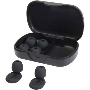 Enjoy peace and quiet wherever you are with these high-quality silicone earplugs—perfect for sleeping, studying, or traveling. Designed to effectively reduce noise, they help you focus or rest without distraction. Delivered in a compact case made from recycled plastic, making them easy to carry and hygienically stored. With three sizes included, you're guaranteed a comfortable, secure fit no matter your ear shape.