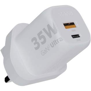 De 35 W GaN² Ultra-wandlader met UK-stekker is ontworpen om compacter en krachtiger te zijn dan ooit tevoren. Met zijn compacte ontwerp en functionaliteit met twee poorten is deze wandoplader perfect voor onderweg, op kantoor of thuis. Om afval te verminderen en bij te dragen aan een duurzamere toekomst, is de oplader gemaakt van 97% gerecycled plastic. Uitgang: 1 USB-C 35 W voeding en 1 USB-A 18 W Quick Charge 3.0. Geleverd met handleiding. De 35 W GaN² Ultra-wandlader met UK-stekker is ontworpen om compacter en krachtiger te zijn dan ooit tevoren. Met zijn compacte ontwerp en functionaliteit met twee poorten is deze wandoplader perfect voor onderweg, op kantoor of thuis. Om afval te verminderen en bij te dragen aan een duurzamere toekomst, is de oplader gemaakt van 97% gerecycled plastic. Uitgang: 1 USB-C 35 W voeding en 1 USB-A 18 W Quick Charge 3.0. Geleverd met handleiding.