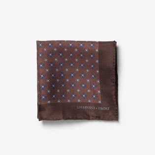 Classic silk handkerchief with floral patterns.