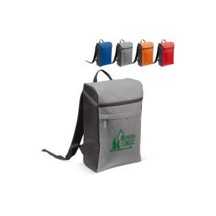 Geräumige und komfortable Kühltasche mit Rucksackfunktion. Durch das rechteckige Design kann jeder Winkel optimal genutzt werden. Auf der Vorderseite bietet eine kleine (nicht gekühlte) Tasche mit Reißverschluss zusätzliche Aufbewahrungsmöglichkeiten.