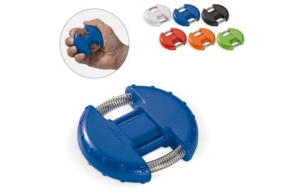 Improve grip strength with this convenient hand trainer. The forearms, hands and fingers will become much stronger with the use of this hand trainer. The hand trainer provides 21 kilograms of resistance. Imprint available on one side.