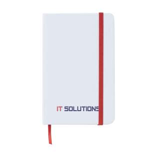 Practical and handy notebook in A6 format. With appr. 80 pages cream coloured, lined paper (70 g/m²), hard cover, elastic band and silk ribbon.