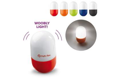 Fun and innovative wobbly light. Tap the egg-shaped light to switch on. Batteries included. Comes packaged in a gift box.