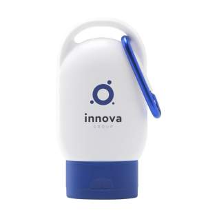 Protective sunscreen lotion (factor 30) in a handy plastic bottle with a coloured cap and matching metal carabiner. Attaches to your bag, backpack or belt loop with one click. Best before: 12 months after opening. Contents 30 ml. Ingredients: water, glycerin, ethylhexyl methoxycinnamate, octocrylene, Ethylhexyl Salicylate, Isopropyl myristate, cetearyl alcohol, butyl methoxydibenzoylmethane, ceteth-25, glyceryl stearate, titanium dioxide, dibutyl adipate, phenoxyethanol, parfum, methylparaben, propylparaben, BHT, disodium EDTA, vanillin, coumarin. Protective sunscreen lotion (factor 30) in a handy plastic bottle with a coloured cap and matching metal carabiner. Attaches to your bag, backpack or belt loop with one click. Best before: 12 months after opening. Contents 30 ml. Ingredients: water, glycerin, ethylhexyl methoxycinnamate, octocrylene, Ethylhexyl Salicylate, Isopropyl myristate, cetearyl alcohol, butyl methoxydibenzoylmethane, ceteth-25, glyceryl stearate, titanium dioxide, dibutyl adipate, phenoxyethanol, parfum, methylparaben, propylparaben, BHT, disodium EDTA, vanillin, coumarin.