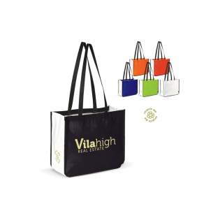 Large shopping bag made of PP non-woven material with lamination effect. White sides.