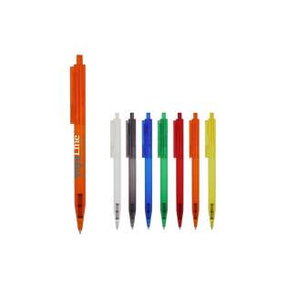 Stylo bille design Toppoint, fabriqué en Allemagne. Couleurs transparentes. Ce stylo possède une recharge X20 en écriture bleue.