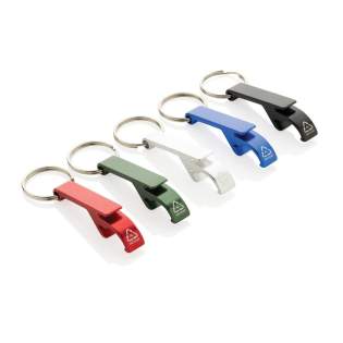 Sterke fles- en blikopener-sleutelhanger gemaakt van RCS-gerecycled aluminium. Totaal gerecycled materiaal: 79% op basis van het totale gewicht van het item. RCS-certificering zorgt voor een volledig gecertificeerde toeleveringsketen van de gerecycle... Sterke fles- en blikopener-sleutelhanger gemaakt van RCS-gerecycled aluminium. Totaal gerecycled materiaal: 79% op basis van het totale gewicht van het item. RCS-certificering zorgt voor een volledig gecertificeerde toeleveringsketen van de gerecycle...