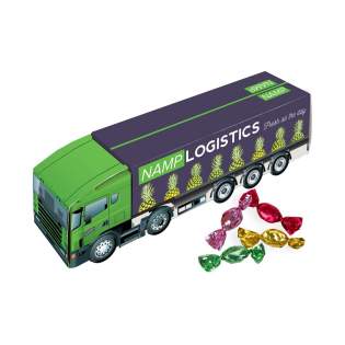 Full colour printed truck, filled with approx. 110 gram metallic sweets