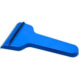 Comfortably shaped ice scraper with two scraping options.