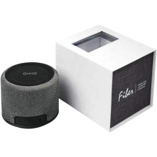 The ultimate tech item! The Fiber wireless charging Bluetooth® speaker is perfect for the office or home. The 3 Watt output of the speaker produces crystal clear sound. Plus the top part of the speaker is a wireless charging pad! Capable of charging any wireless charging compatible device. The built in 1200 mAh battery will keep the music playing for over 6 hours. Built-in music control and microphone for hands-free operation. Bluetooth working range is 10 meters (33ft). Bluetooth Version 5.0.