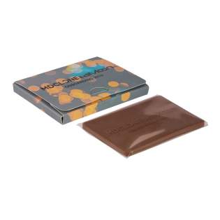Chocolate creditcard approx. 25 gram in full colour printed box. UTZ Certified