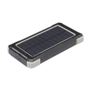 Powerbank solaire robuste pour activités extérieur, d'une capacité de 10 000 mAh, avec un boîtier en ABS recyclé et des bords protecteurs en silicone sur les coins. Équipé d'un panneau solaire, de voyants lumineux, d'une torche LED et d'un anneau de suspension pliable. Résistant aux éclaboussures de l'eau et à la poussière.Convient pour recharger la plupart des smartphones et autres appareils. Entrée : Type-C1 DC5V/2.1A. Sortie : DC 5V 2A. 2 x port USB-A et 2 x port USB-C. Entrée solaire : 100 MAh. Temps de charge solaire d'environ 50 heures. Le chargeur idéal pour les activités de plein air. Comprend un câble de charge USB-C/USB-C et un manuel et un mode d'emploi. Certifié RCS. Matière recyclée totale : 20%. Par pièce dans une boîte. Powerbank solaire robuste pour activités extérieur, d'une capacité de 10 000 mAh, avec un boîtier en ABS recyclé et des bords protecteurs en silicone sur les coins. Équipé d'un panneau solaire, de voyants lumineux, d'une torche LED et d'un anneau de suspension pliable. Résistant aux éclaboussures de l'eau et à la poussière.Convient pour recharger la plupart des smartphones et autres appareils. Entrée : Type-C1 DC5V/2.1A. Sortie : DC 5V 2A. 2 x port USB-A et 2 x port USB-C. Entrée solaire : 100 MAh. Temps de charge solaire d'environ 50 heures. Le chargeur idéal pour les activités de plein air. Comprend un câble de charge USB-C/USB-C et un manuel et un mode d'emploi. Certifié RCS. Matière recyclée totale : 20%. Par pièce dans une boîte.