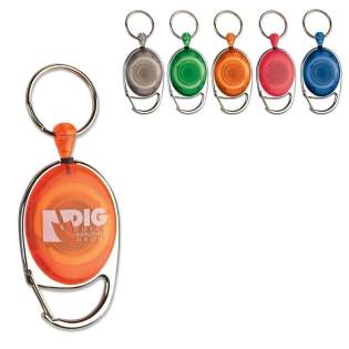 Frosty card holder with retractable cord. Use the hook to attach it to your belt or bag. Length of cord: 600mm. Frosty card holder with retractable cord. Use the hook to attach it to your belt or bag. Length of cord: 600mm.