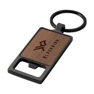 Keychain with bottle opener. With a hardwood handle and a zinc alloy opener. Attached to a sturdy, metal key ring. Each item is supplied in an individual brown cardboard envelope. Keychain with bottle opener. With a hardwood handle and a zinc alloy opener. Attached to a sturdy, metal key ring. Each item is supplied in an individual brown cardboard envelope.