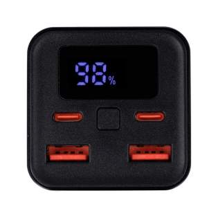 Diese leistungsstarke 20.000-mAh-Powerbank verfügt über eine Leistung von 65 W, mit der Sie Ihren Laptop aufladen können. Sie verfügt über zwei USB-C-Anschlüsse (60W & 65W max) und zwei USB-A-Anschlüsse (jeweils 18W max), mit einer maximalen Gesamtleistung von 65W für alle Anschlüsse zusammen. Schnelles und sicheres Laden wird durch den Schutz vor Überlastung, Überentladung, Kurzschluss und Überspannung gewährleistet. Diese leistungsstarke 20.000-mAh-Powerbank verfügt über eine Leistung von 65 W, mit der Sie Ihren Laptop aufladen können. Sie verfügt über zwei USB-C-Anschlüsse (60W & 65W max) und zwei USB-A-Anschlüsse (jeweils 18W max), mit einer maximalen Gesamtleistung von 65W für alle Anschlüsse zusammen. Schnelles und sicheres Laden wird durch den Schutz vor Überlastung, Überentladung, Kurzschluss und Überspannung gewährleistet.