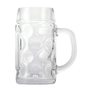 Extra large glass beer tankard with handle. Suitable for restaurants and clubs, as well for a striking promotion during the October (beer) parties. Capacity 500 ml.