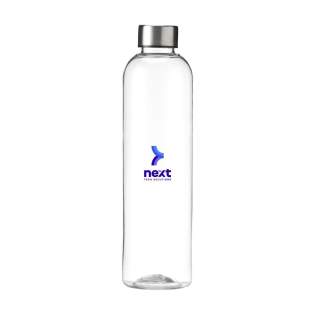 Slim water bottle made from high-quality PCTG SK plastic. This reusable bottle has a handy stainless steel screw cap. Leak proof. Not dishwasher-safe. Capacity 1,000 ml. Slim water bottle made from high-quality PCTG SK plastic. This reusable bottle has a handy stainless steel screw cap. Leak proof. Not dishwasher-safe. Capacity 1,000 ml.