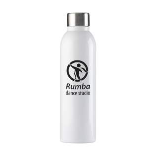 Sleek, double-walled stainless steel water bottle/thermo bottle with a high gloss top layer and brushed stainless steel screw top. Suitable for maintaining the temperature of cold or hot drinks. Leak-free. Capacity 500 ml. Each item is individually boxed.