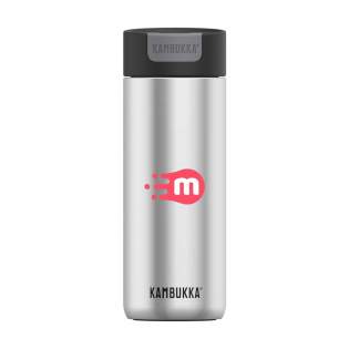 Durable, vacuum insulated 18/8 stainless steel thermo bottle made by Kambukka®. An intelligent, simple and sleek design that suits everyone. • Handy Switch lid with 2 positions: open and closed, for optimal ease of use and an intelligent design that prevents leaks • excellent quality • BPA-free • keeps drinks hot for up to 10 hours and cold for up to 20 hours • easy to clean thanks to Snapclean®: just pinch and pull to remove the inner, dishwasher-safe mechanism • universal lid: also fits on other Kambukka® drinking bottles • the lid is heat-resistant and dishwasher-safe • 100% leakproof • capacity 500 ml.  STOCK AVAILABILITY: Up to 1000 pcs accessible within 10 working days plus standard lead-time. Subject to availability.
