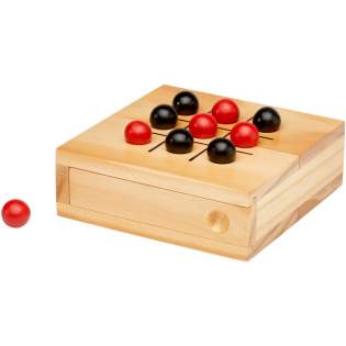 The Strobus wooden tic-tac-toe game is a timeless, strategic and engaging game that brings loved ones together in friendly competition. Crafted from responsibly sourced pine wood, this set is not only durable but also a more sustainable choice. The wooden box features a sliding closure, ensuring easy access to the game components while securely storing them when not in use. Comes with 5 black and 5 red balls for the two players. Delivered with a kraft paper gift box and an instruction manual.