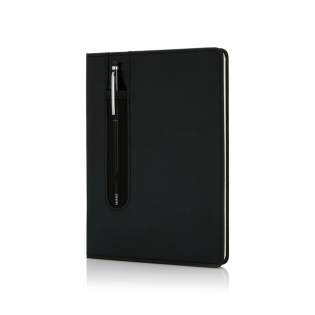 The perfect combo: A5 PU notebook with pen sleeve and a metal stylus pen. Packed in giftbox. 160 pages of 80g/m2 paper  Inside.<br /><br />NotebookFormat: A5<br />NumberOfPages: 160<br />PaperRulingLayout: Lined pages