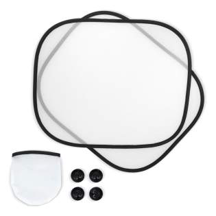 Protégez l'intérieur de votre voiture du soleil avec un ensemble de 2 pare-soleil pour fenêtres auto. Chaque pare-soleil est livré avec des ventouses, ce qui les rend faciles à installer. Leur nature flexible les rend faciles à tordre et à ranger dans une pochette pratique incluse pour plus de commodité. Protégez l'intérieur de votre voiture du soleil avec un ensemble de 2 pare-soleil pour fenêtres auto. Chaque pare-soleil est livré avec des ventouses, ce qui les rend faciles à installer. Leur nature flexible les rend faciles à tordre et à ranger dans une pochette pratique incluse pour plus de commodité.