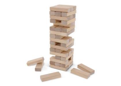 Met dit torenspel kun je jezelf of iemand anders trakteren op uren speelplezier. Deze speelset met 48 houten blokken verpakt in een katoenen etui is een leuk cadeau voor iedereen.