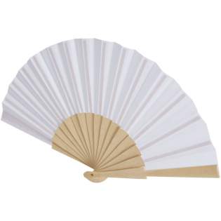 Handfächer aus Holz und Polyester erhältlich in einer breiten Farbpalette.