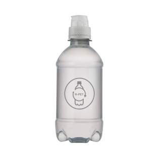 330 ml natürliches Quellwasser in einer transparenten Flasche mit Sportverschluß. Farbe Kappe transparent. 330 ml natürliches Quellwasser in einer transparenten Flasche mit Sportverschluß. Farbe Kappe transparent.