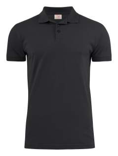 Polo piqué met stretch. 3-knoopssluiting, neklint, zijsplitjes en geribde manchettten. Oeko-Tex 100 gecertificeerd.