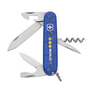 Original Swiss pocket knife from the Victorinox Officer's line; with ABS handle, connecting plates made of hard-anodised aluminium and tools made of 95% recycled steel. 9-pieces with 12 functions: large knife, small knife, corkscrew, can opener with small screwdrive, bottle opener with large screwdriver, wire stripper, reamer, keyring, tweezers and toothpick. Includes instructions and a lifetime guarantee. Victorinox knives are a worldwide symbol for reliability, functionality and perfection. Please note local rules may apply regarding the possession and/or carrying of knives or multitools in public. Each item is individually boxed.