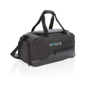 This 900D comfortable sized duffle bag is perfect for every active adventure and workout at the gym. It's made from durable polyester fabric and features water resistant coating material to protect against dirty gym floors or wet fields. Detailed with reinforced handles and a padded shoulder strap that offers a versatile carrying option. This duffle features a roomy main compartment with an inside zipper pocket to hold cash or valuables plus a breathable pocket for your shoes. A front zipper pocket with convenient storage for your cell phone, keys and other frequently used accessories. PVC free.