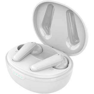 Earbus with ENC and ANC technology that reduces ambient noise so that the caller can be heard clearly in calls (ENC), and the music from a connected device (ANC). With the powerful battery the earbuds have up to 7 hours of autonomy on a single charge. Charging time earbuds: 1.5 hours. The fully charged base can recharge the earbuds up to 3 times.