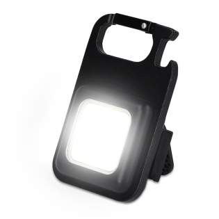 Multi-tool light made from recycled aluminum featuring a bottle opener, foldable stand, and a strong magnet. Equipped with a 180mAh rechargeable battery and a COB light providing up to 300lm brightness. Offers light modes of high, medium, and strobe, with a long press function for easy access to the highest mode. Multi-tool light made from recycled aluminum featuring a bottle opener, foldable stand, and a strong magnet. Equipped with a 180mAh rechargeable battery and a COB light providing up to 300lm brightness. Offers light modes of high, medium, and strobe, with a long press function for easy access to the highest mode.