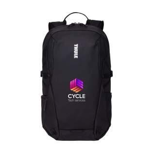 Sac à dos fin et élégant en nylon 400D robuste approuvé bluesign® de la marque Thule. Avec 2 compartiments, il offre un grand espace de rangement et des poches pour garder toutes vos affaires organisées. Avec de poches de protection pour un ordinateur portable jusqu'à 15,6 pouces et une tablette jusqu'à 10,5 pouces. Poches intérieurs pour ranger les petits accessoires et les stylos. Poche frontale zippée supplémentaire et poche latérale en filet élastique pour transporter une bouteille d'eau. Avec divers extras et une sangle pour le transport sur un trolley. Les sangles réglables et le panneau arrière avec circuit de circulation d'air sont dotés de mousse et de filet respirant et garantissent un excellent confort de transport. Équipé d'une sangle de poitrine réglable, de fermetures éclair YKK et entièrement doublé. Conçu pour le travail et les loisirs. Capacité env. 21 litres.
