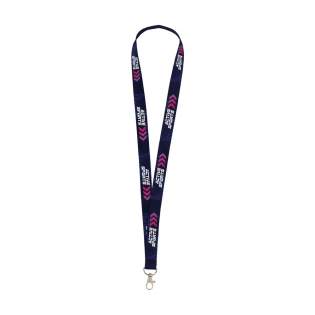 WoW! Strong woven RPET polyester lanyard (made from recycled PET bottles). Supplied with a metal carabiner. A durable and environmentally friendly product. Including full-colour sublimation print. Made in Europe.