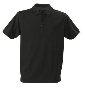 Poloshirt voor heren met drieknoopsluiting, zijsplitjes en contrasterend neklint. Kraag in twee lagen.