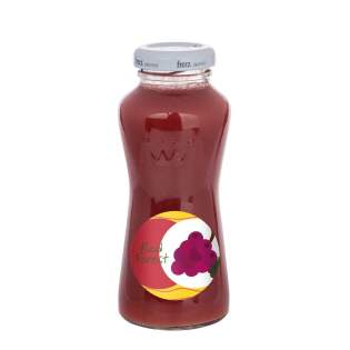 200 ml Smoothie Waldfrucht in einer Glasflasche in Glasflasche mit weißem Verschluss. 200 ml Smoothie Waldfrucht in einer Glasflasche in Glasflasche mit weißem Verschluss.