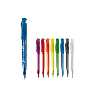 Toppoint design ball pen, made in Germany. This pen has a blue writing Jumbo refill for 4.5km of writing pleasure. Made with transparent parts.