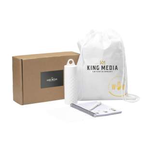 A gift set perfect for a number of different occasions. Whatever the celebration: welcoming a new colleague, giving an end-of-year gift, showing your appreciation to employees, or simply strengthening your business relationships, you will leave a lasting impression with this gift set. In this set you will find the following items: • W340.10 Join the Pipe Nairobi Bottle 500 ml • 2308.1020 Senator Nature Plus Matt • W100.10 Seed Paper Notebook A5 • W113.10 Corn Backpack. Make this set even more special by printing a name, quote or logo on each individual product. These products are delivered as a set in a kraft gift box. A gift set perfect for a number of different occasions. Whatever the celebration: welcoming a new colleague, giving an end-of-year gift, showing your appreciation to employees, or simply strengthening your business relationships, you will leave a lasting impression with this gift set. In this set you will find the following items: • W340.10 Join the Pipe Nairobi Bottle 500 ml • 2308.1020 Senator Nature Plus Matt • W100.10 Seed Paper Notebook A5 • W113.10 Corn Backpack. Make this set even more special by printing a name, quote or logo on each individual product. These products are delivered as a set in a kraft gift box.